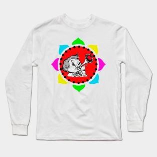 boy playing the bugle and red apple Long Sleeve T-Shirt